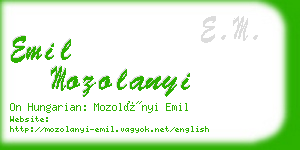 emil mozolanyi business card
